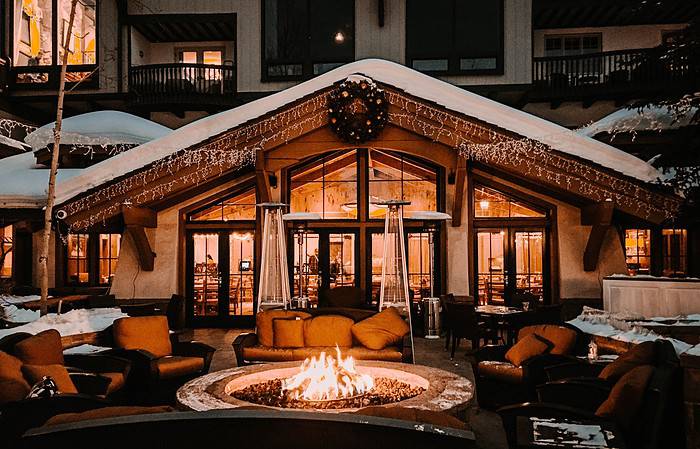 outside fire pit at Vail Resort